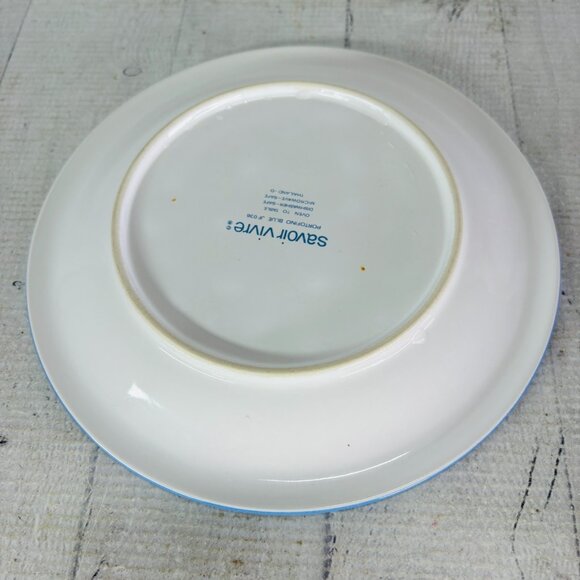 Savoir Vivre PORTOFINO BLUE JF 036 Pink Blue Flowers Ceramic Salad Plates Set 4 - Picture 5 of 16